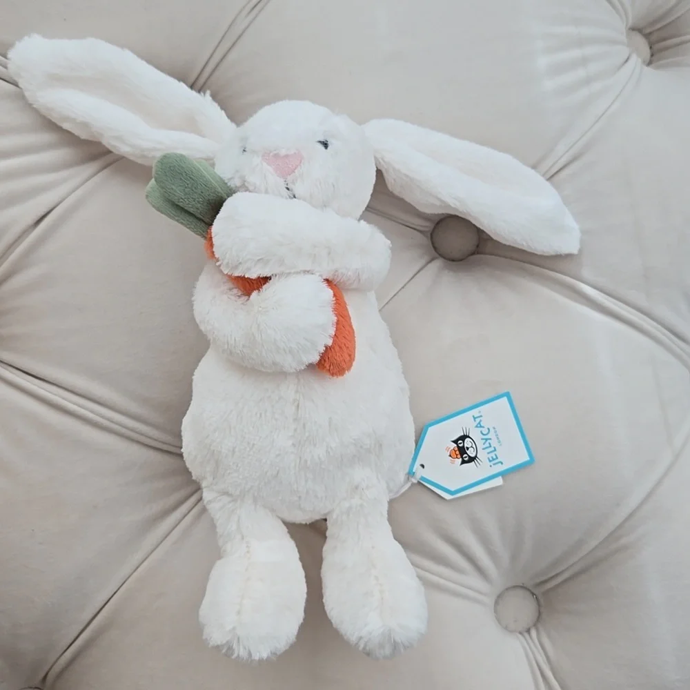 Jellycat White Bunny with Orange Carrot - Picture 5 of 6